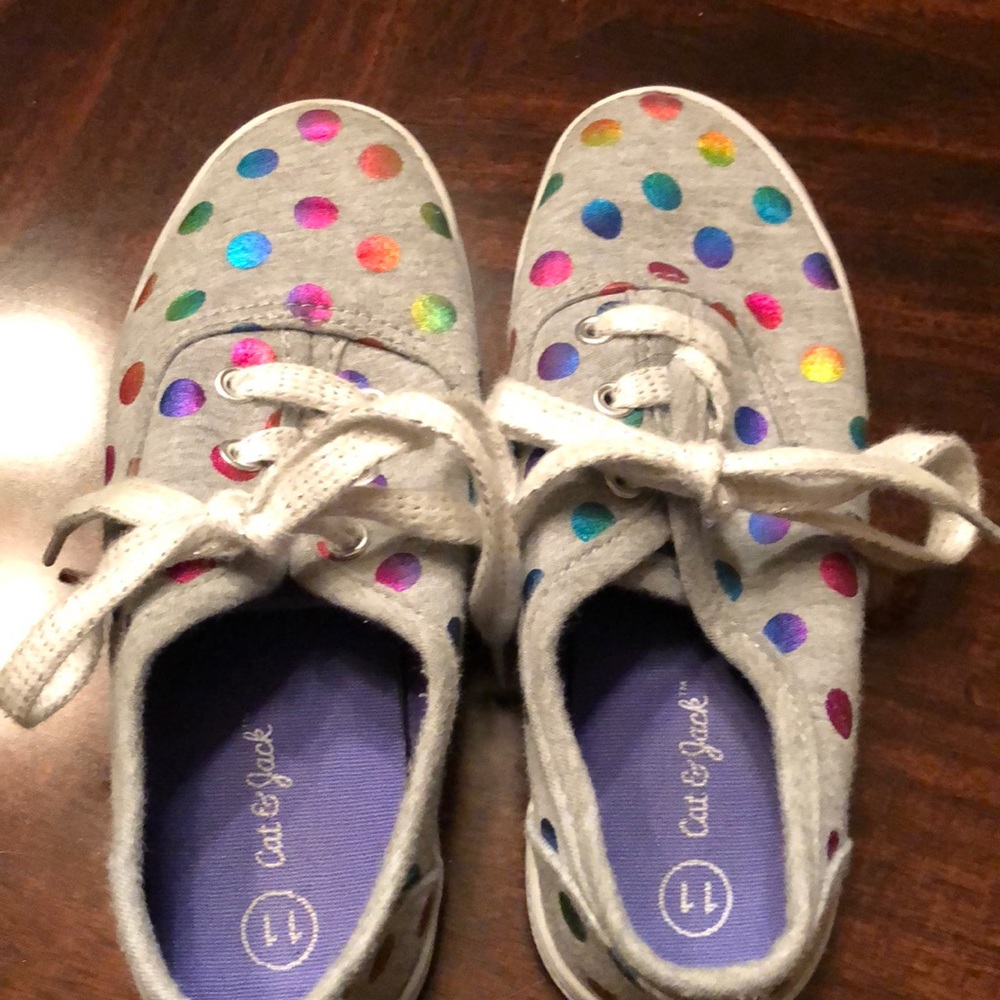 Cat & Jack polka dot tennis shoes